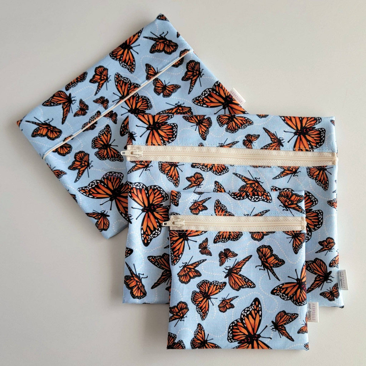 Reusable Snack/Sandwich Bag - Monarch Butterflies