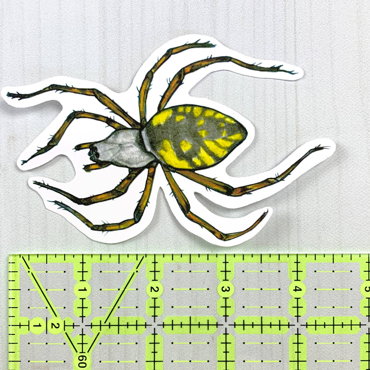 Yellow Garden Spider Matte Vinyl Sticker