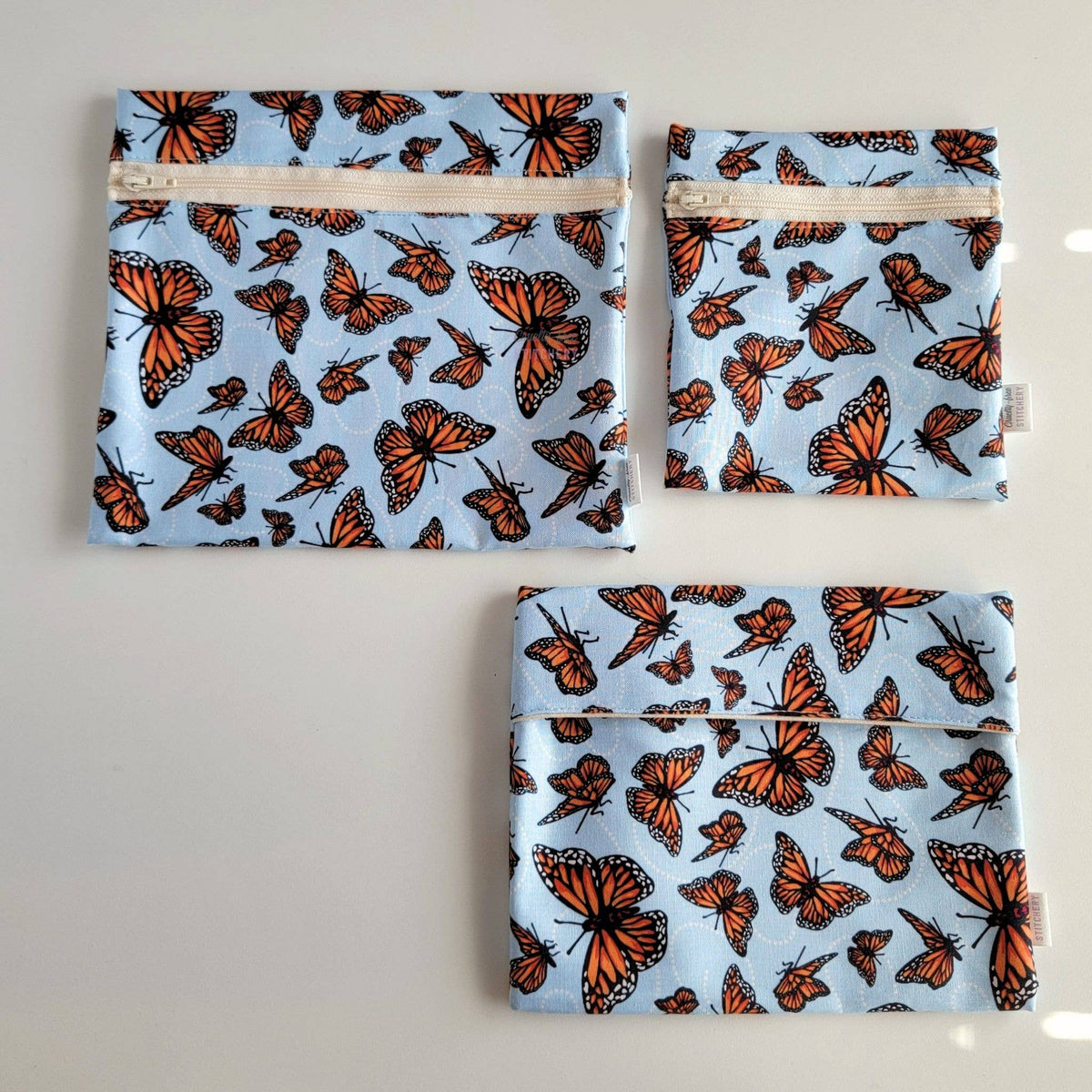 Reusable Snack/Sandwich Bag - Monarch Butterflies