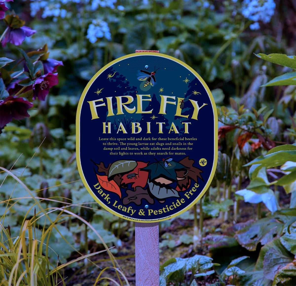 Firefly Habitat Sign - Lightening Bugs for Yard and Garden