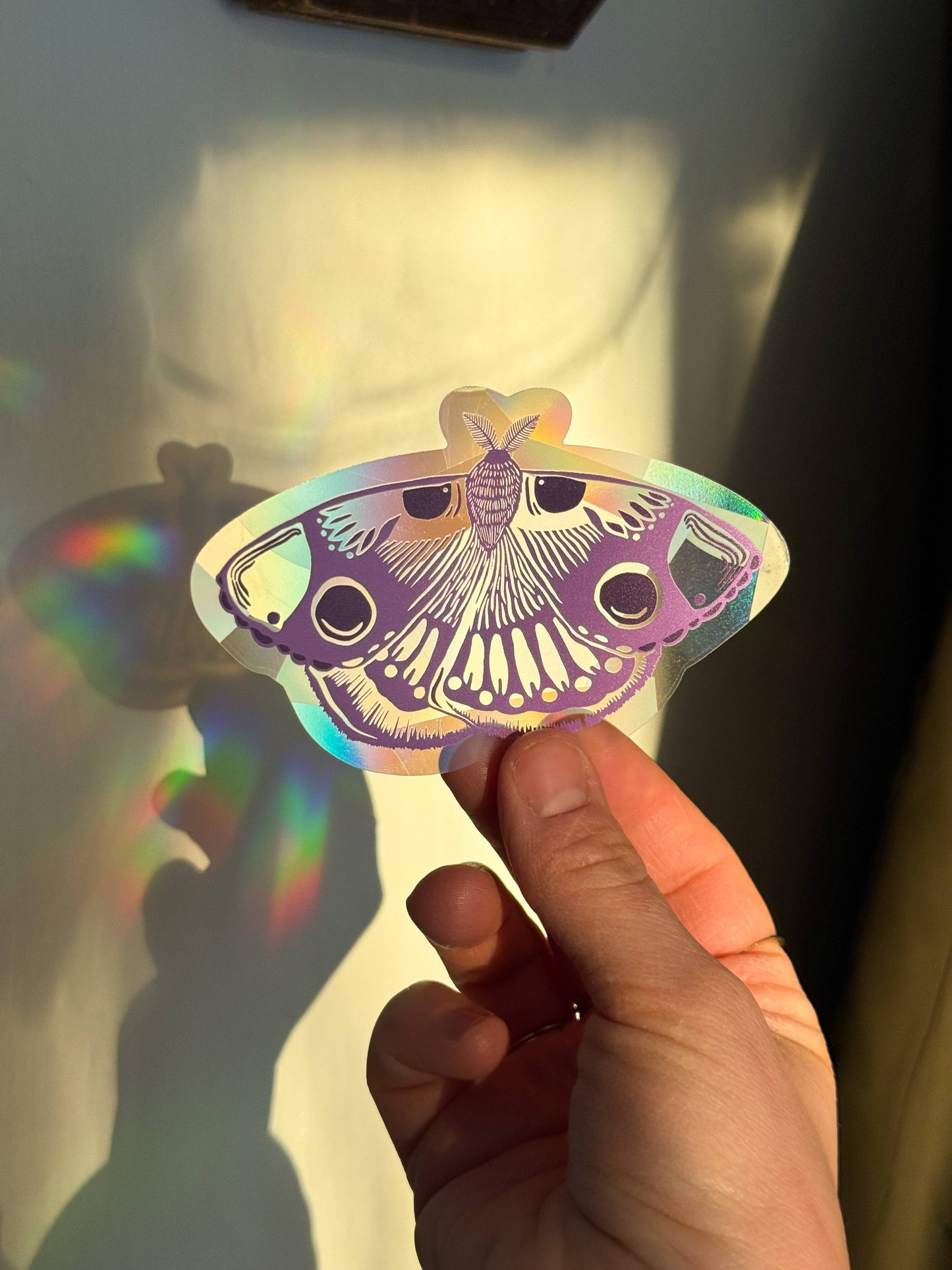 Suncatcher Decal // Moth (lavender)