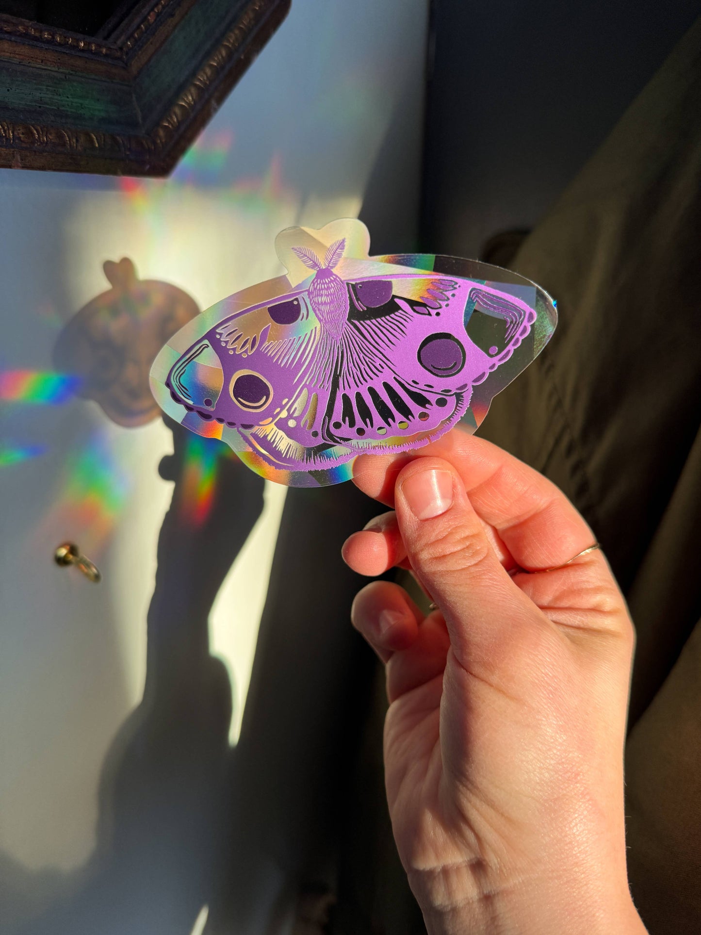 Suncatcher Decal // Moth (lavender)