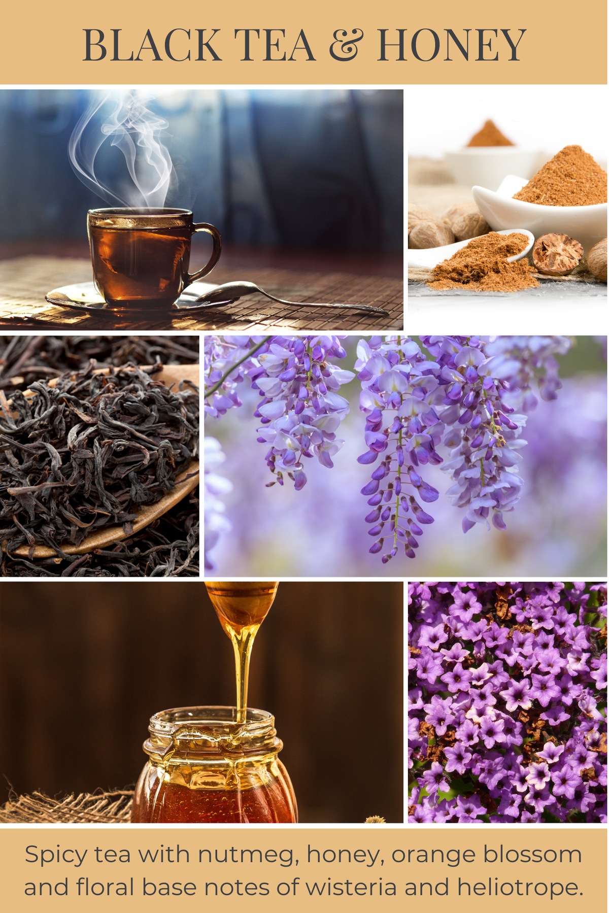 6oz eco candle BLACK TEA & HONEY