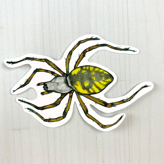 Yellow Garden Spider Matte Vinyl Sticker