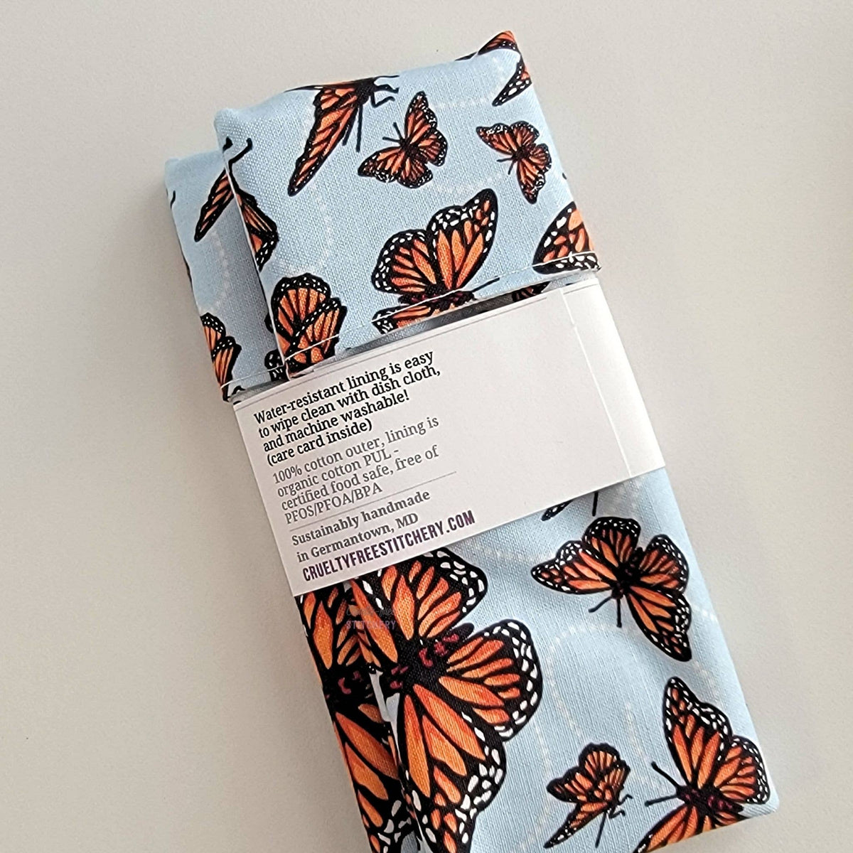 Reusable Snack/Sandwich Bag - Monarch Butterflies