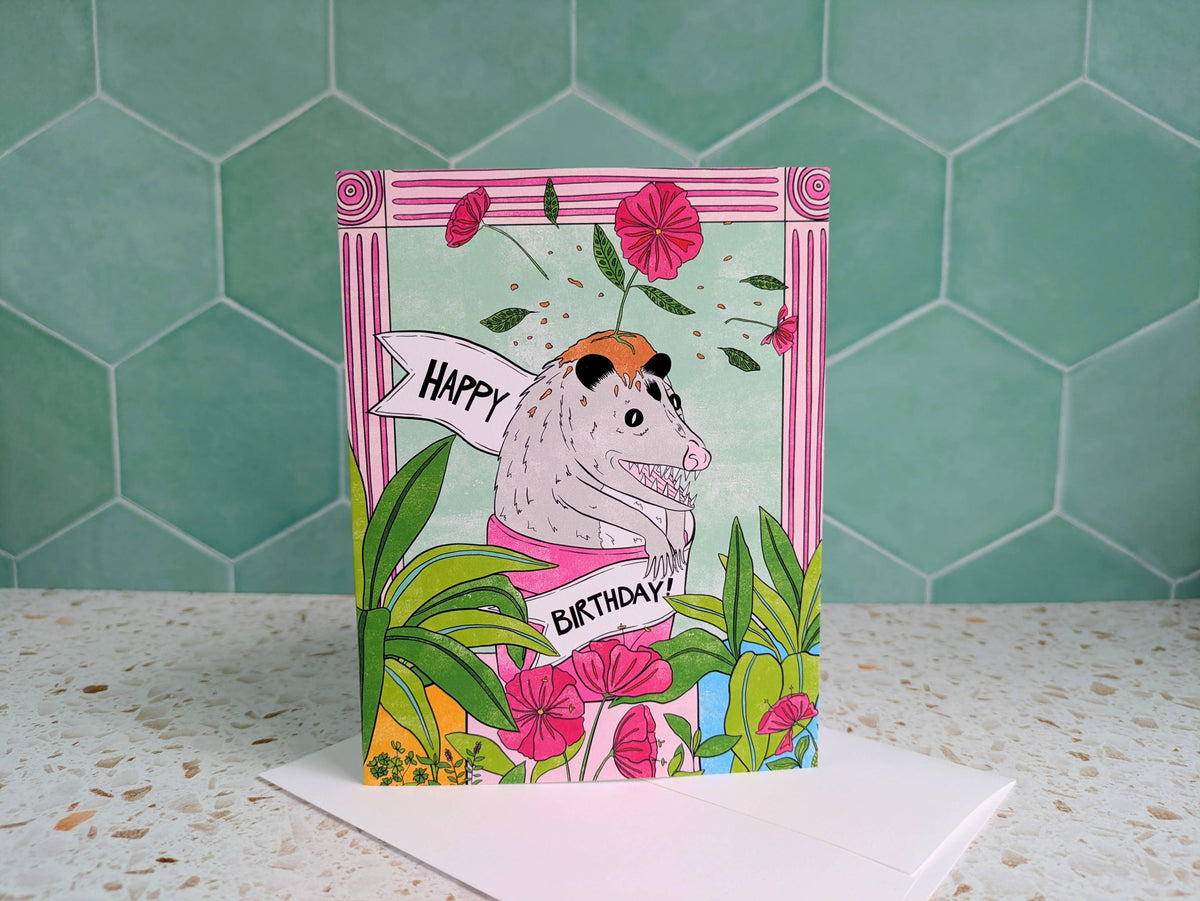 Happy Birthday Card - Possum