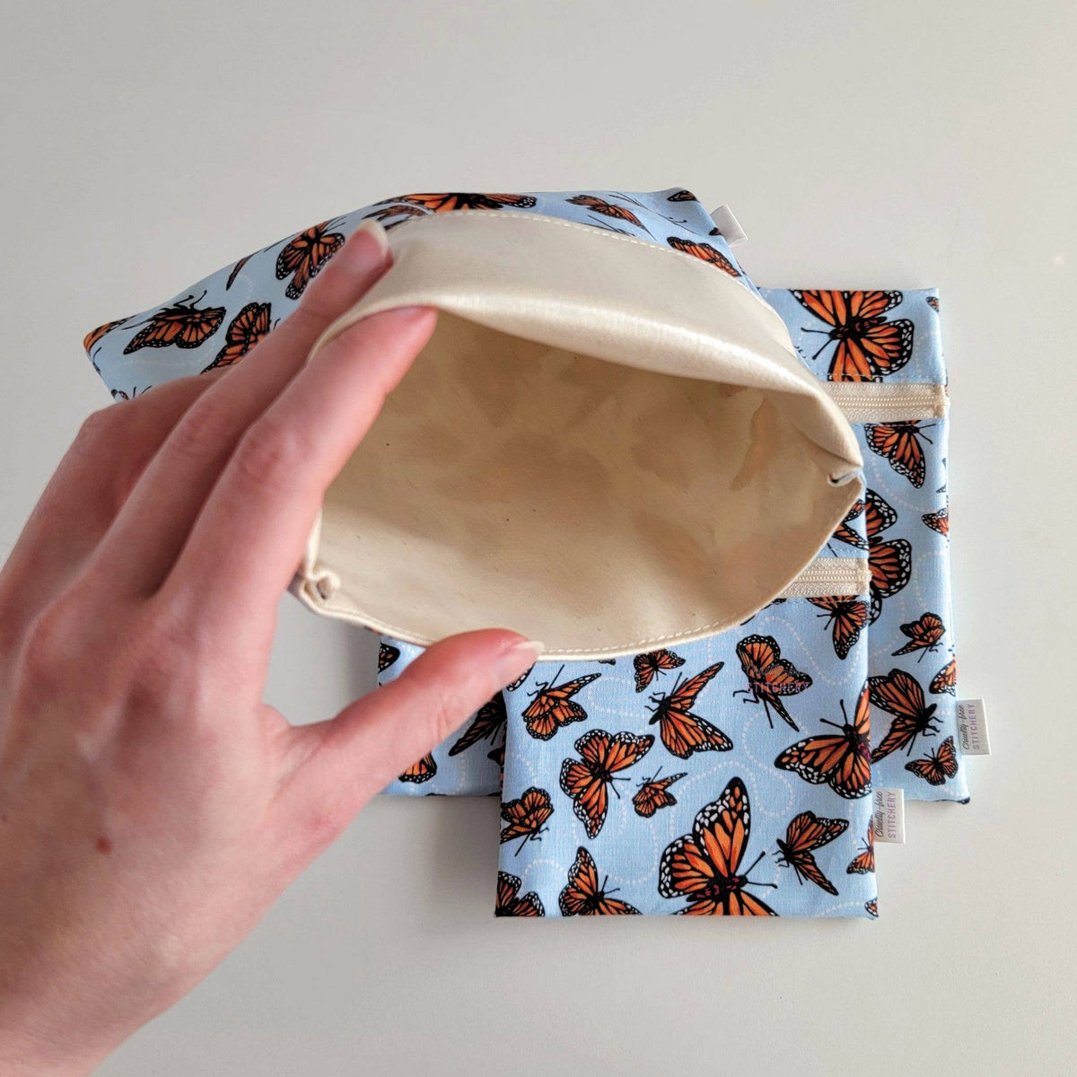 Reusable Snack/Sandwich Bag - Monarch Butterflies