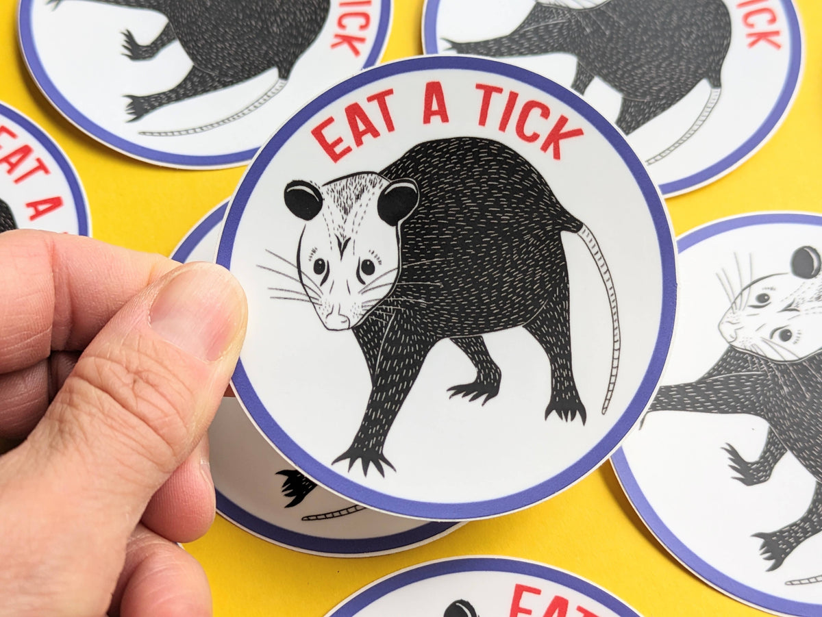 Sticker - "Eat a Tick" Opossum - Possum sticker