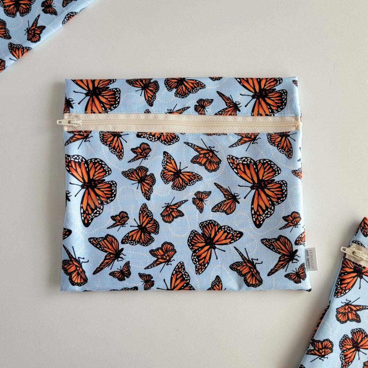 Reusable Snack/Sandwich Bag - Monarch Butterflies