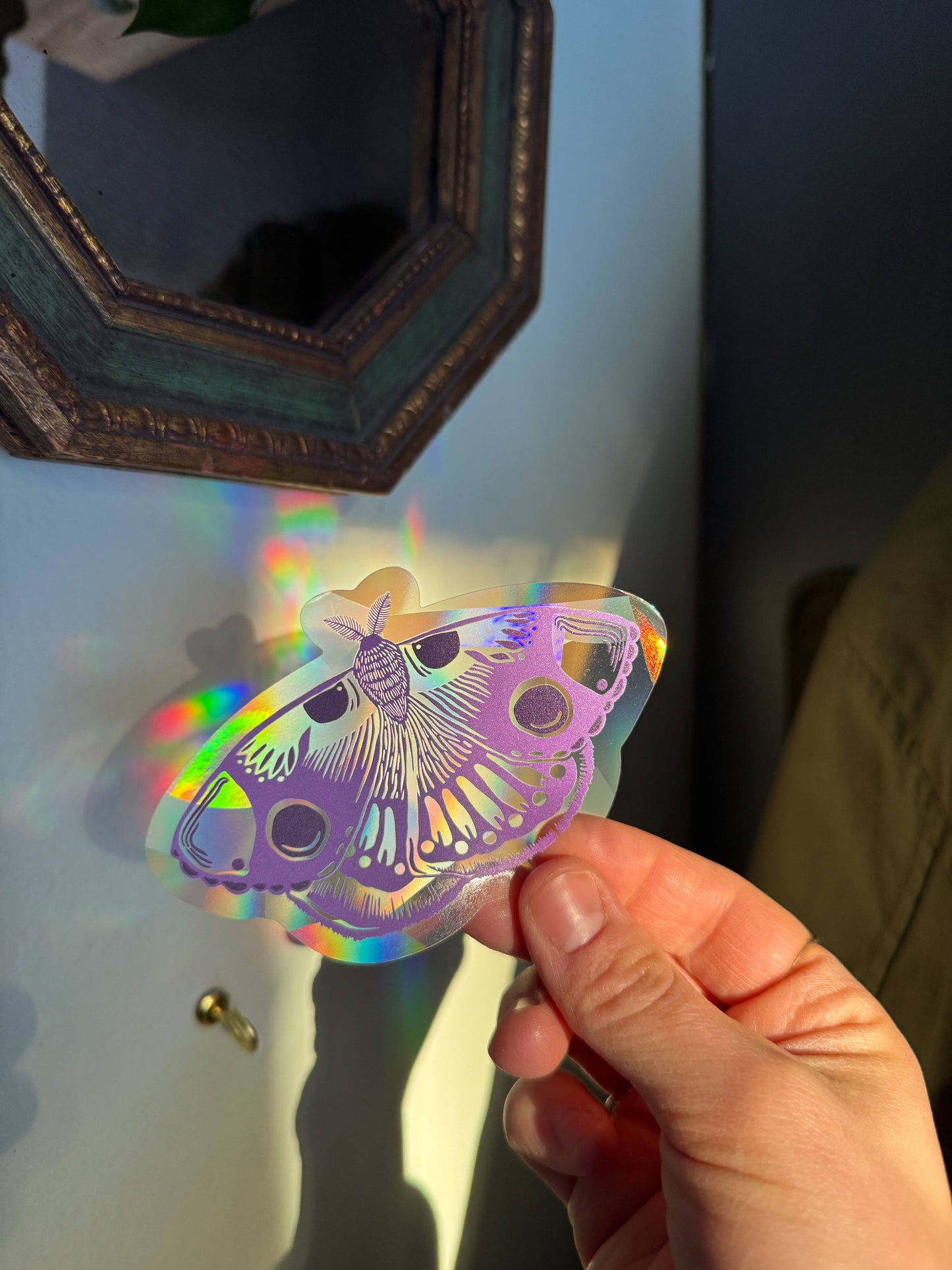 Suncatcher Decal // Moth (lavender)